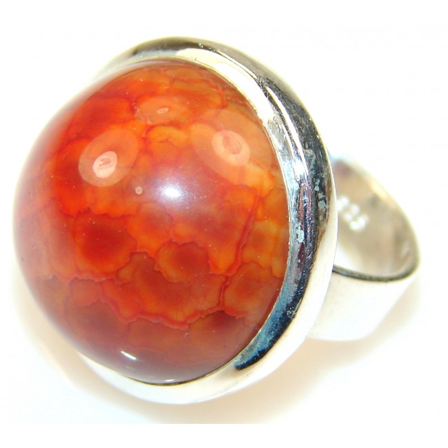 Mexican Fire Agate Sterling Silver Ring s. 6