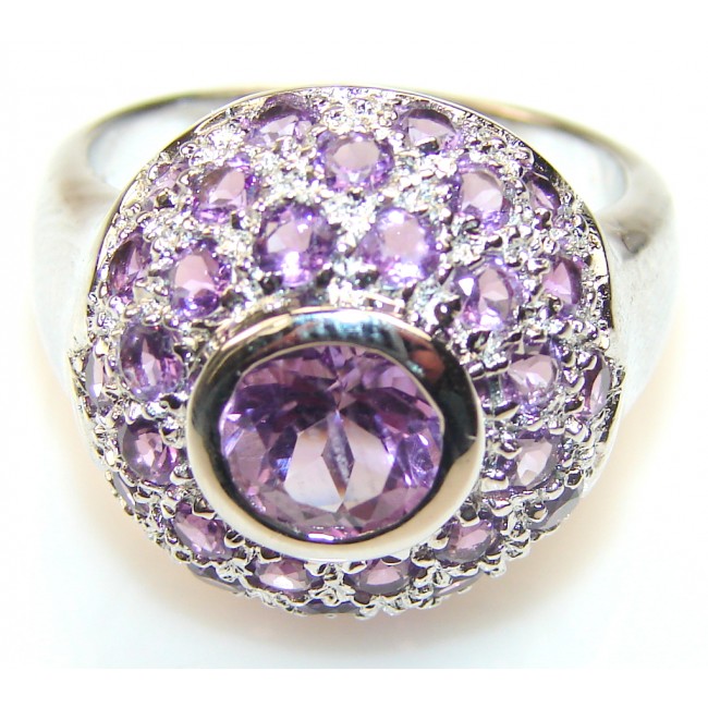Excellent Amethyst Sterling Silver ring s. 8 3/4