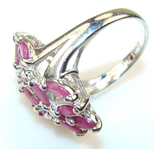 Azure Fruit Pink Ruby Sterling Silver Ring s. 5 3/4