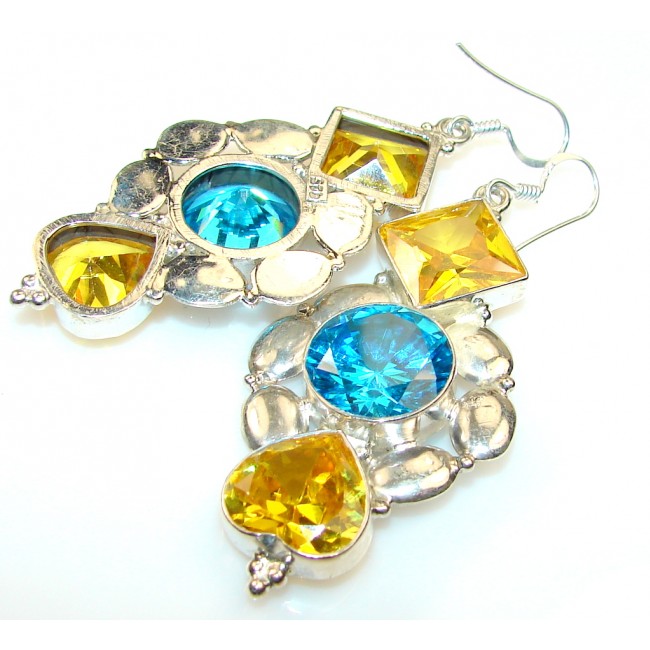 Movment Blue Quartz Sterling Silver earrings