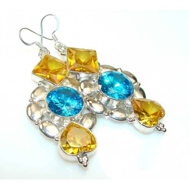 Movment Blue Quartz Sterling Silver earrings