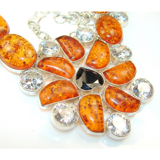 Empress Stabilized Polish Amber Sterling Silver necklace