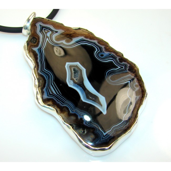 Huge!! Remembrance Agate Sterling Silver necklace