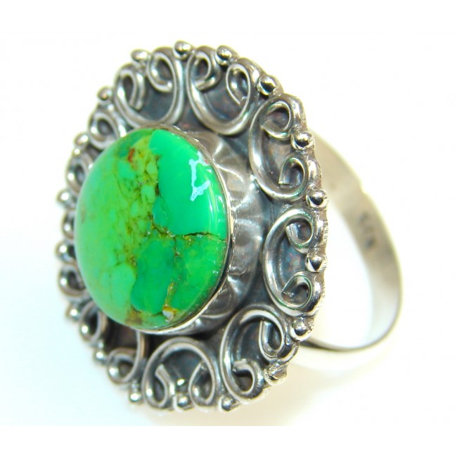Fantastic Turquoise Sterling Silver Ring s. 11 1/2