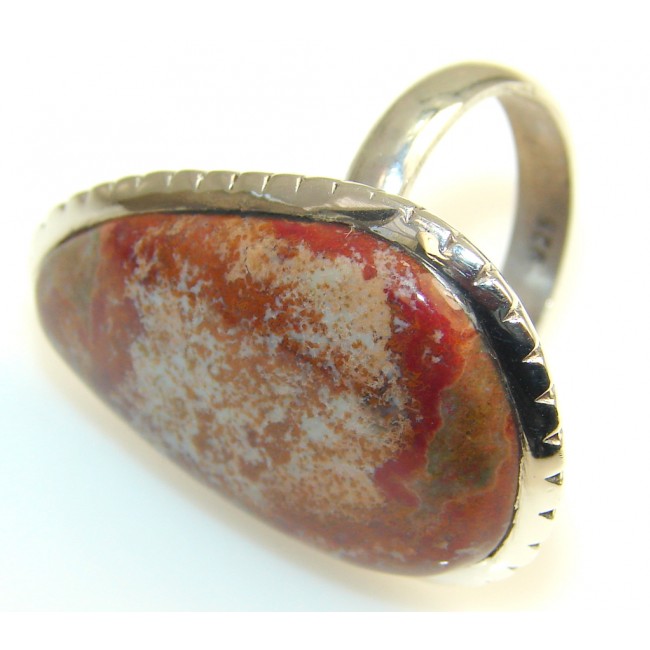 Fabulous Montana Agate Sterling Silver ring s. 8 1/2