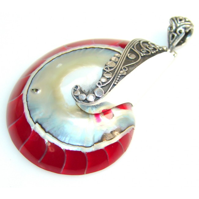 Opening Night Red Ocean Shell Sterling Silver Pendant