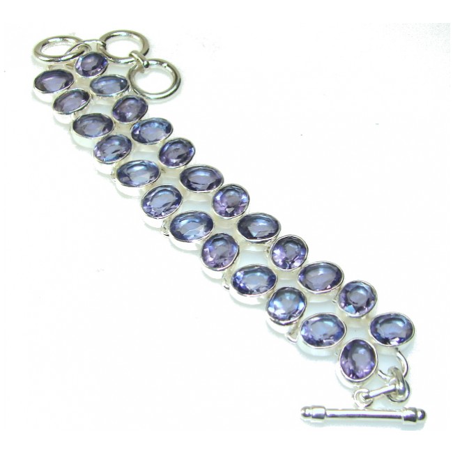 Summer Purple!! Amethyst Quartz Sterling Silver Bracelet