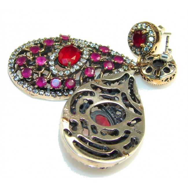 Hot Personality Of Ruby Sterling Silver earrings