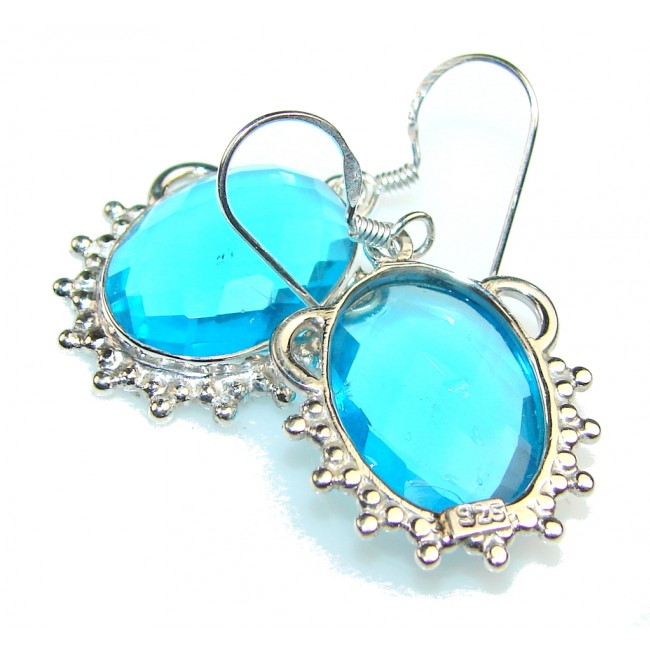 Secret Blue Topaz Quartz Sterling Silver earrings