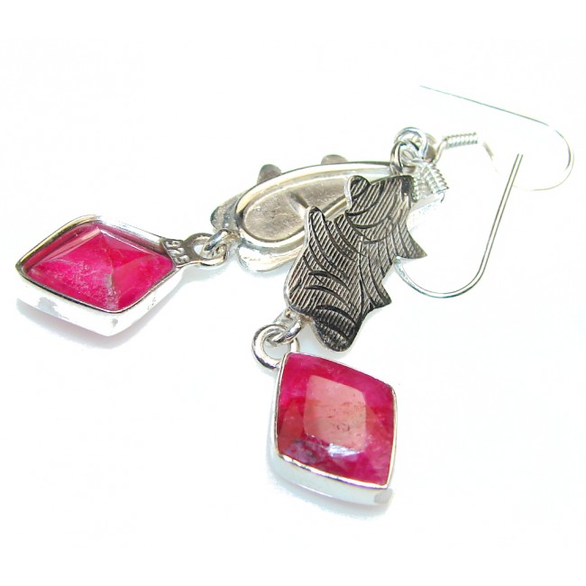 Excellent Design Of Ruby Sterling Silver earrings