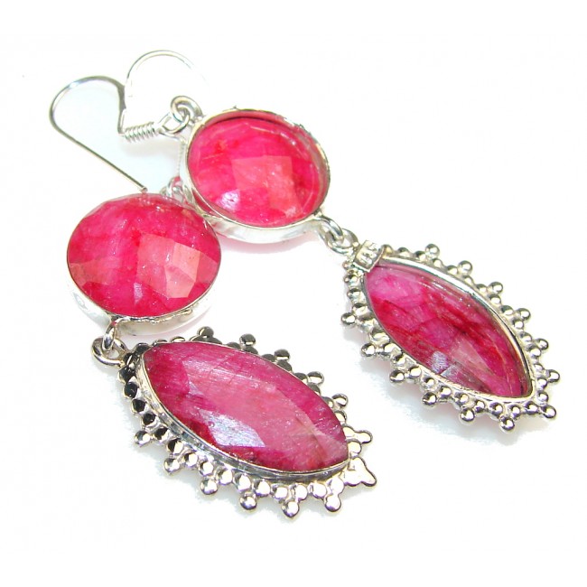 Sweet Pink Ruby Sterling Silver earrings