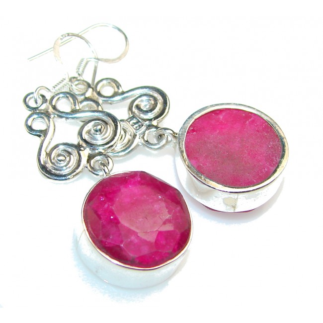 Love Power!! Pink Ruby Sterling Silver earrings