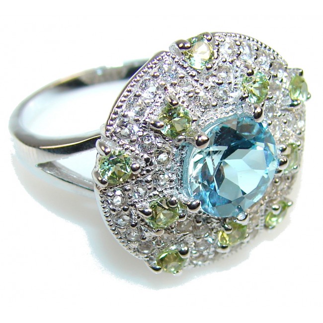 My Sweet!! Swiss Blue Topaz Sterling Silver Ring s. 8 1/2