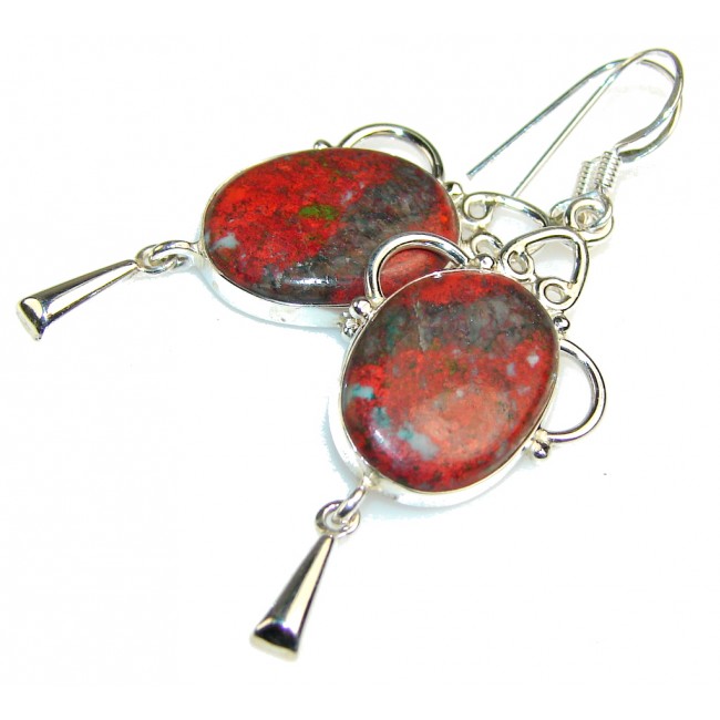 Precious Red Sonora Jasper Sterling Silver earrings