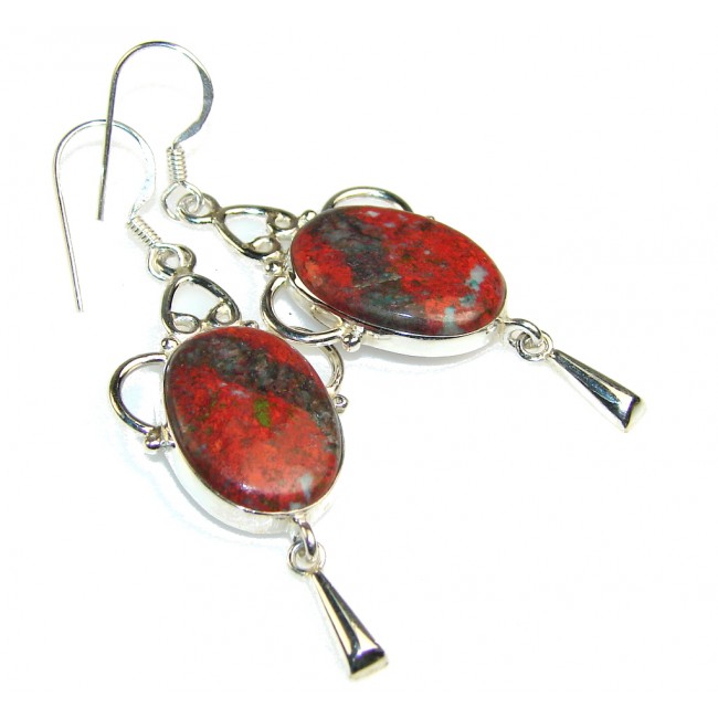 Precious Red Sonora Jasper Sterling Silver earrings