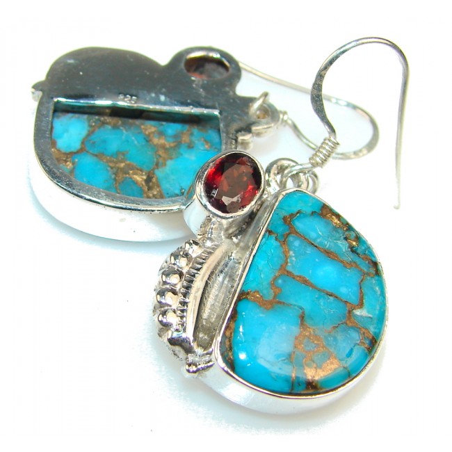 Special Moment!! Copper Turquoise Sterling Silver earrings