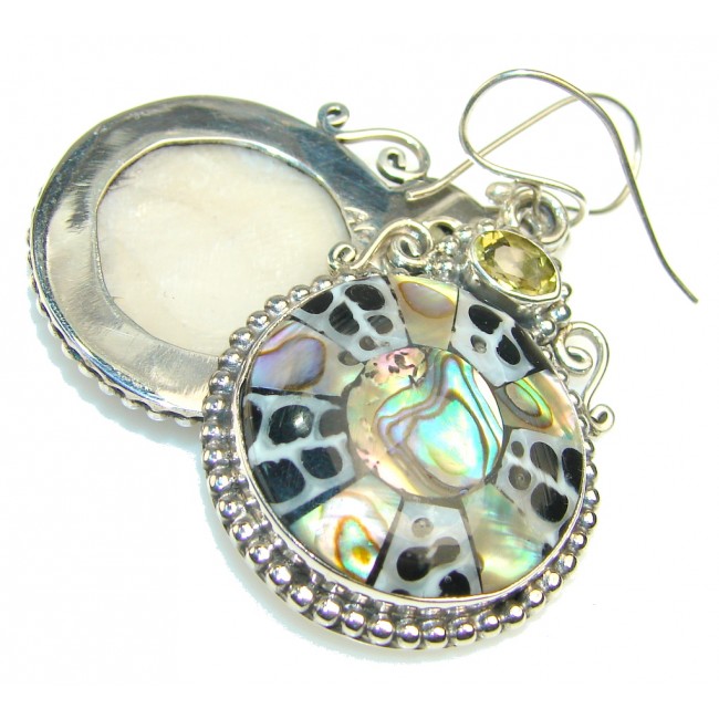 Excellent Rainbow Abalone Sterling Silver earrings