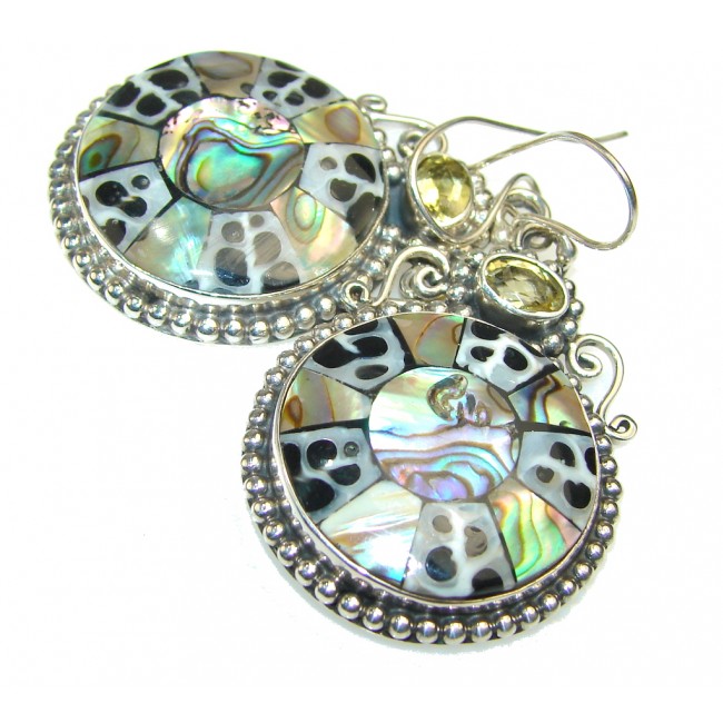 Excellent Rainbow Abalone Sterling Silver earrings
