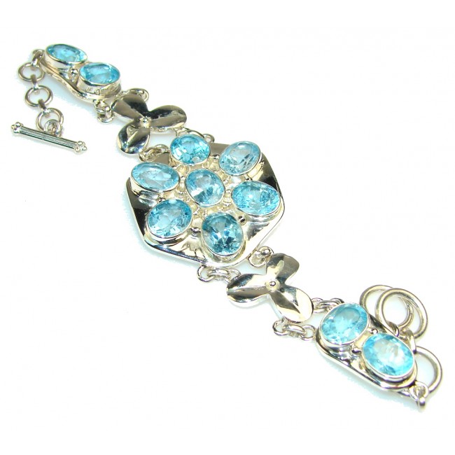 Trade Secret!! Swiss Blue Topaz Sterling Silver Bracelet