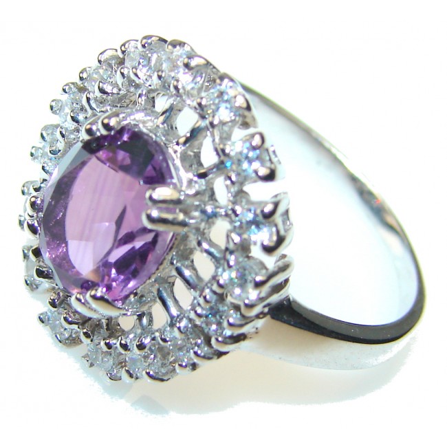 Purple Spell!! Amethyst Sterling Silver ring s. 9 1/2