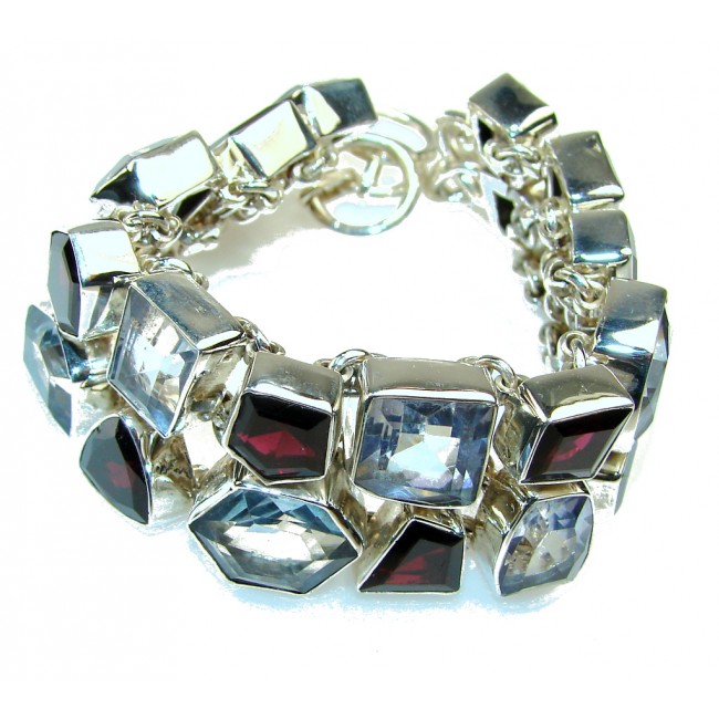 Beautiful Light Tanzanite Quartz Sterling Silver Bracelet