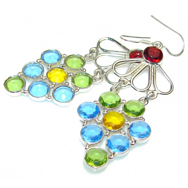 Disco Light!!! Multicolor Quartz Sterling Silver earrings
