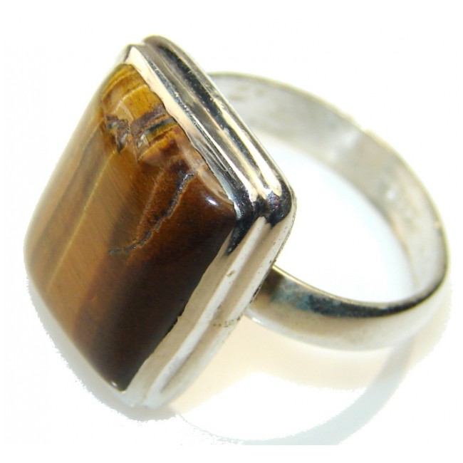Excellent Tigers Eye Sterling Silver Ring s. 9