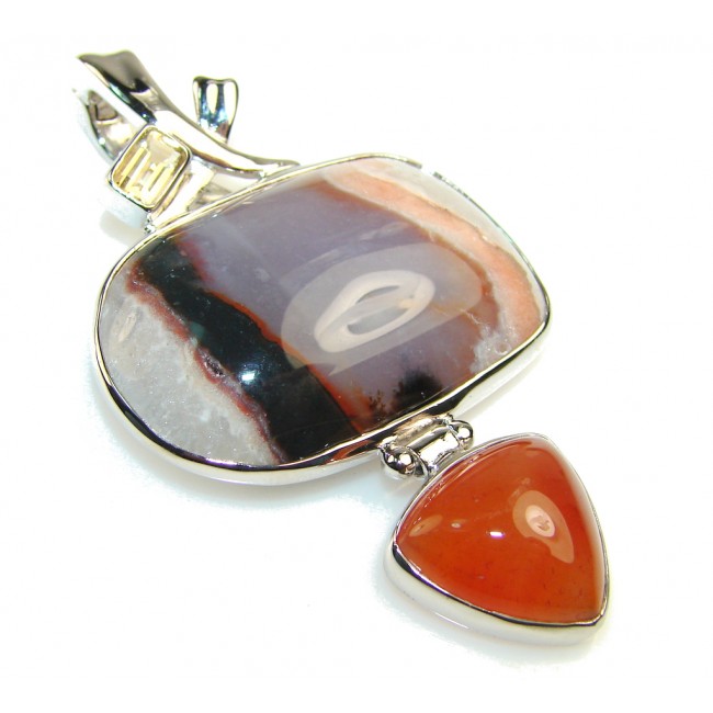 Fabulous Color Of Agate Sterling Silver Pendant