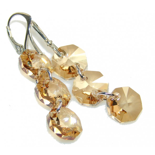 Golden Shadow Genuine Swarovski Crystal Sterling Silver earrings