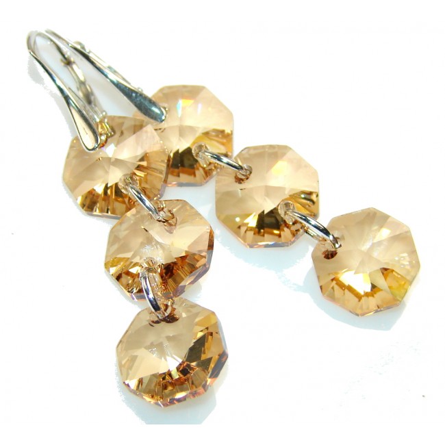 Golden Shadow Genuine Swarovski Crystal Sterling Silver earrings