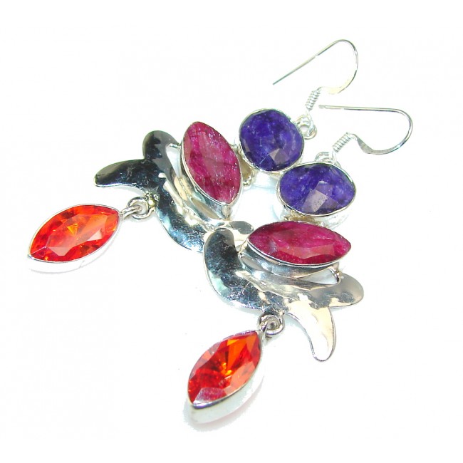Party Time!! Pink Ruby Sterling Silver earrings