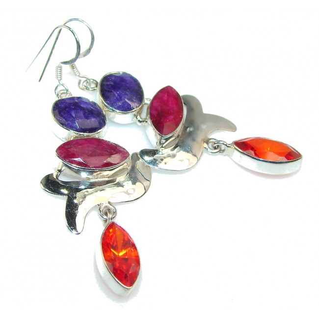 Party Time!! Pink Ruby Sterling Silver earrings