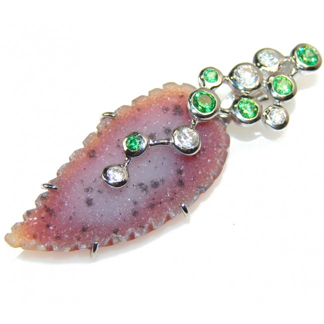 Amazing Agate Druzy Sterling Silver Pendant