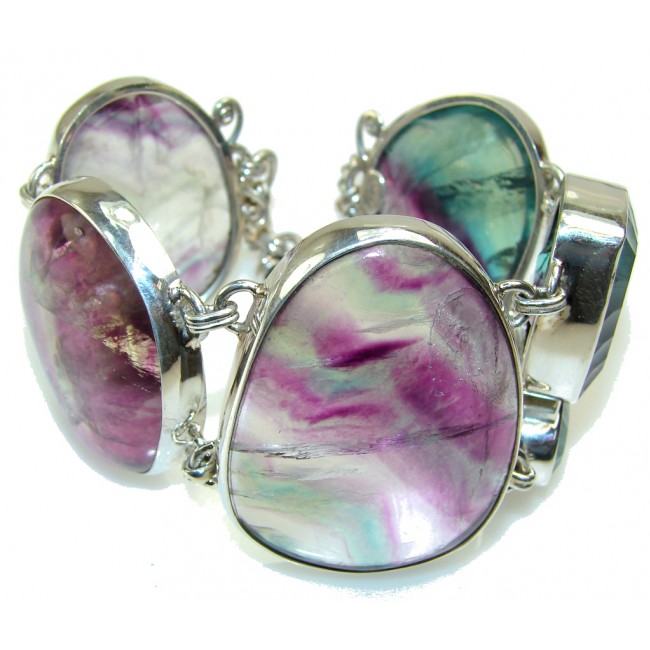 Fabulous Purple Fluorite Sterling Silver Bracelet
