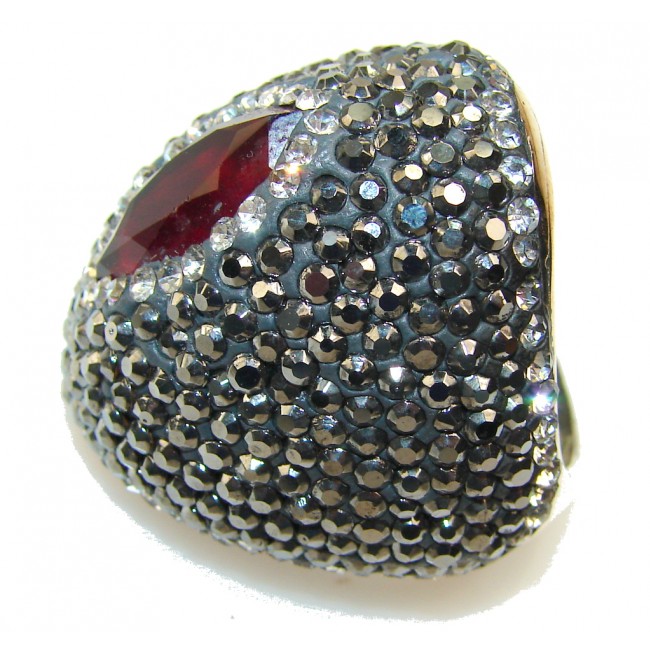 Gorgeous Design Of Red Ruby Sterling Silver Ring s. 8