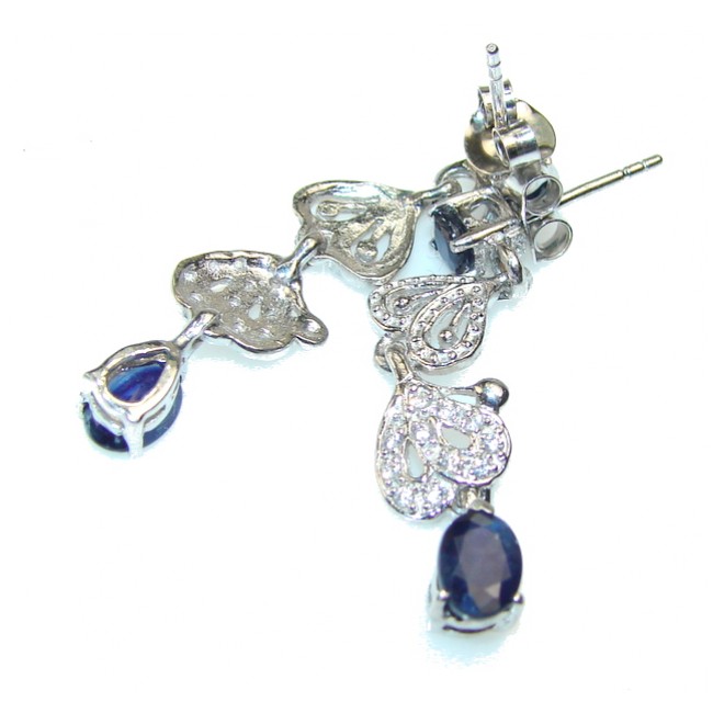 Luxury Blue Sapphire Sterling Silver earrings