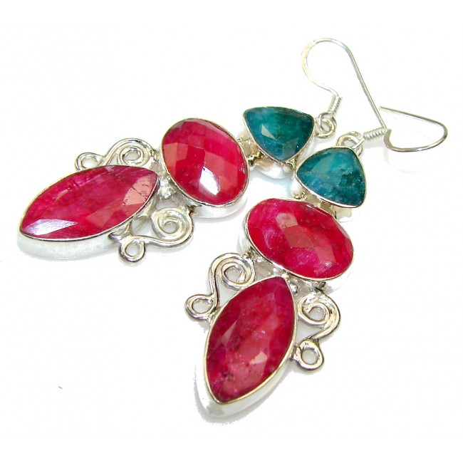 My Sweet Pink Ruby Sterling Silver earrings