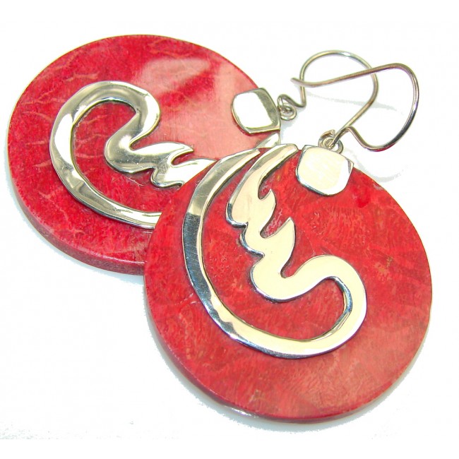 Party Time!! Fossilized Coral Sterling Silver earrings