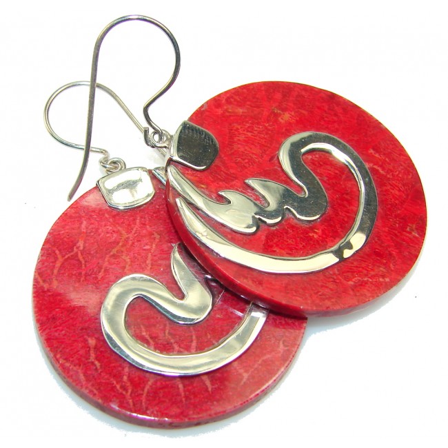 Party Time!! Fossilized Coral Sterling Silver earrings