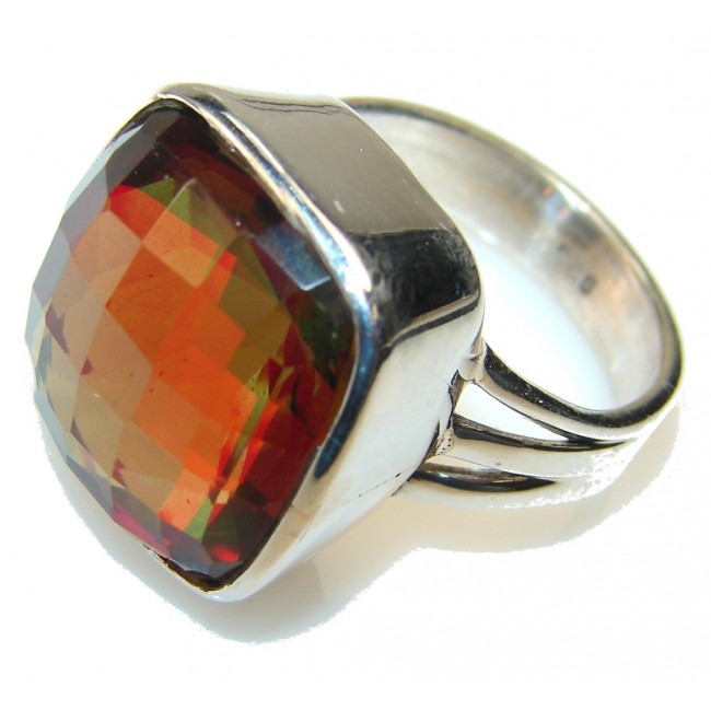 Amazing Color Changing Quartz Sterling Silver Ring s. 8
