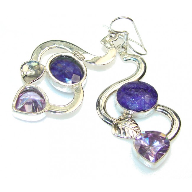 Natural Beauty!! Sapphire Sterling Silver earrings