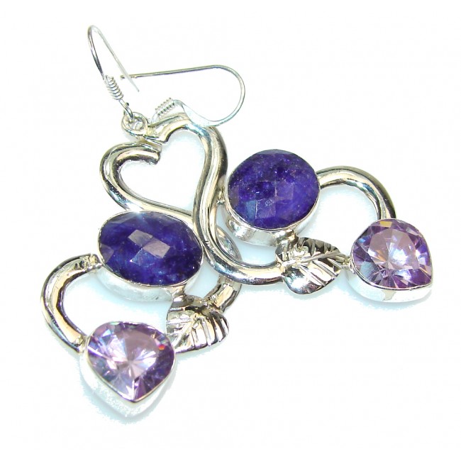 Natural Beauty!! Sapphire Sterling Silver earrings