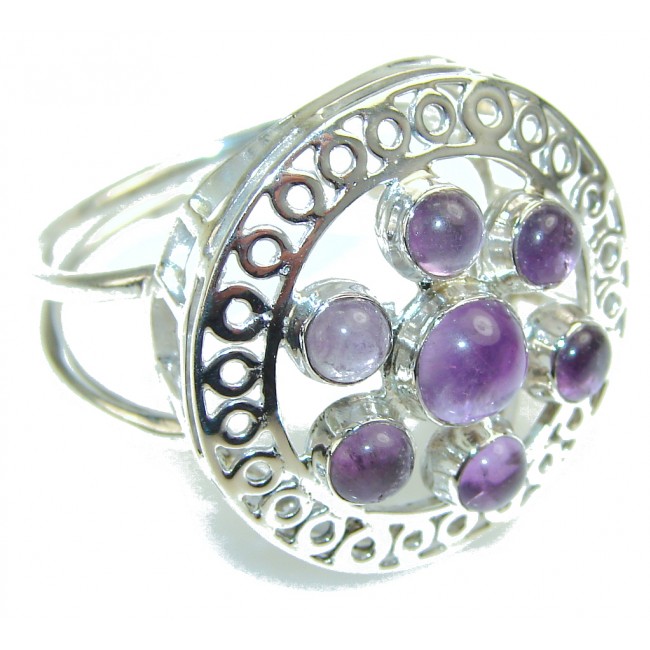Delicate Amethyst Sterling Silver Ring s. 11