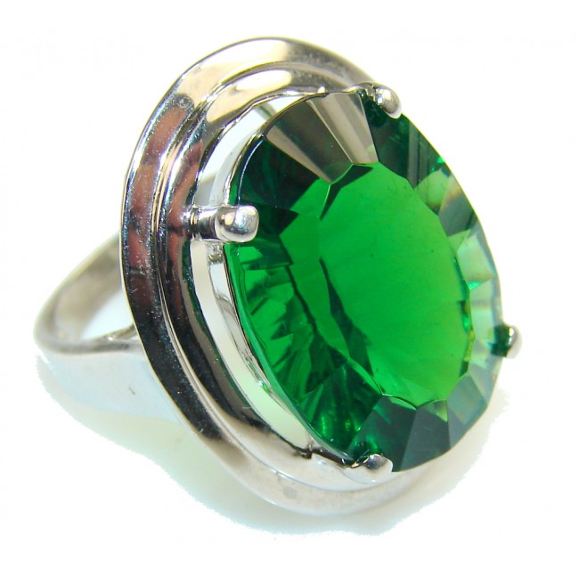 Charm Of Lime!! Green Helenite Sterling Silver ring s. 6