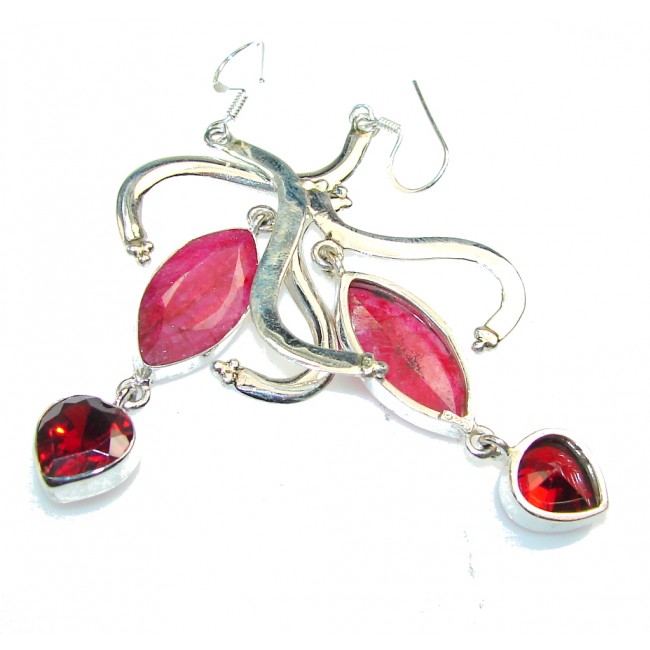 My Sweet!! Pink Ruby Sterling Silver earrings