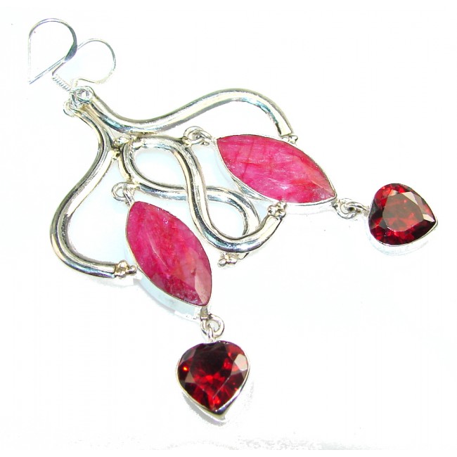 My Sweet!! Pink Ruby Sterling Silver earrings
