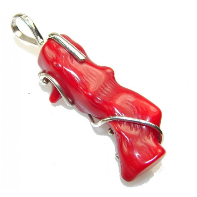Unusal Style Of Fossilized Coral Sterling Silver pendant