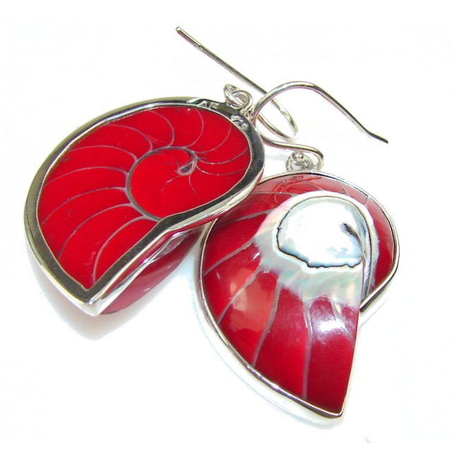Special Moment Red Shell Sterling Silver earrings