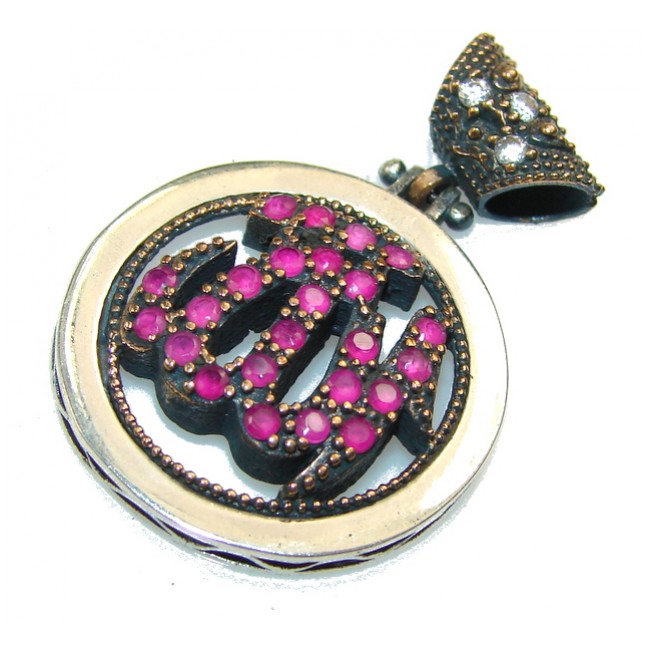Design Pink Ruby Sterling Silver Pendant