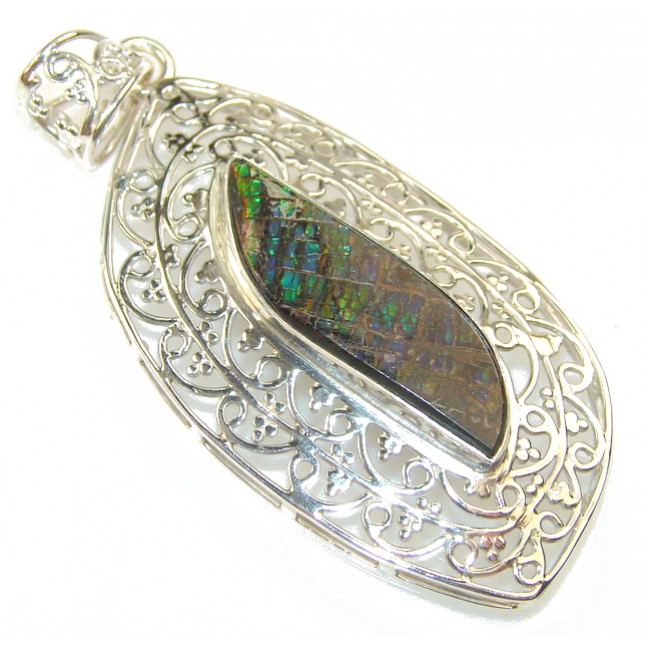 Gorgeous Ammolite Sterling Silver Pendant